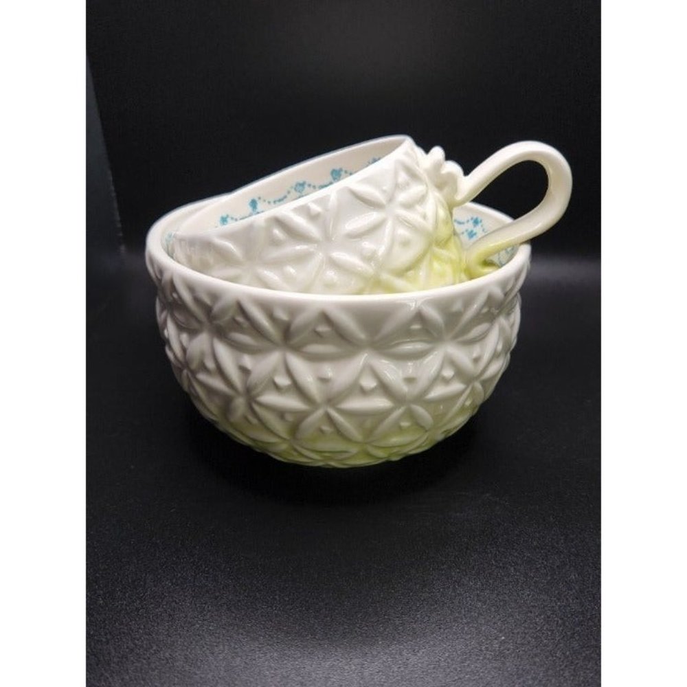 Anthropologie Green Ombre Mug & Bowl Set